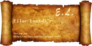 Eiler Lestár névjegykártya